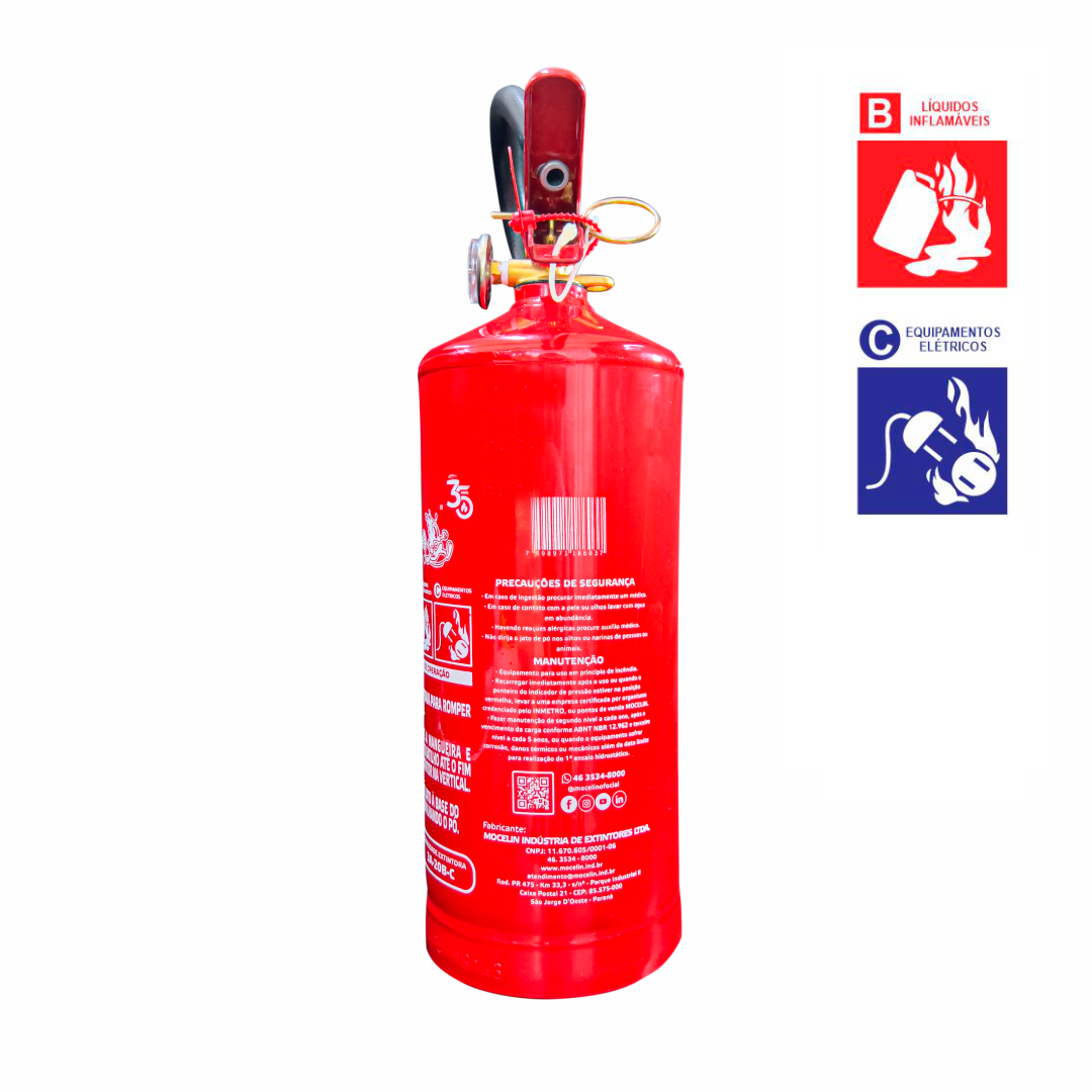 Extintor Industrial PQS BC 4kg | Certificado INMETRO | Classes B e C - Imagem 2