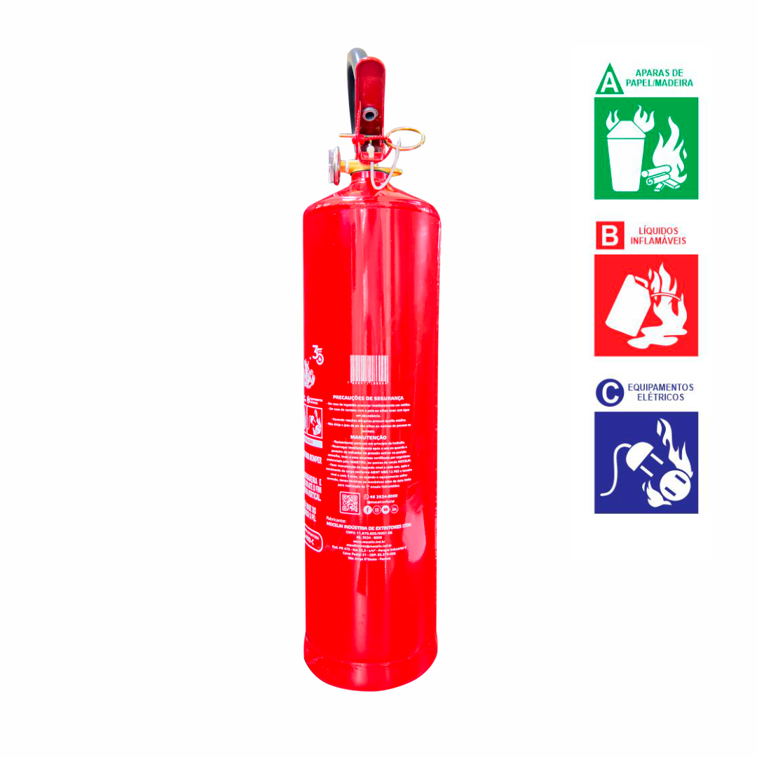 Extintor Industrial PQS ABC 6kg | Certificado INMETRO | Classes A, B e C - Imagem 2