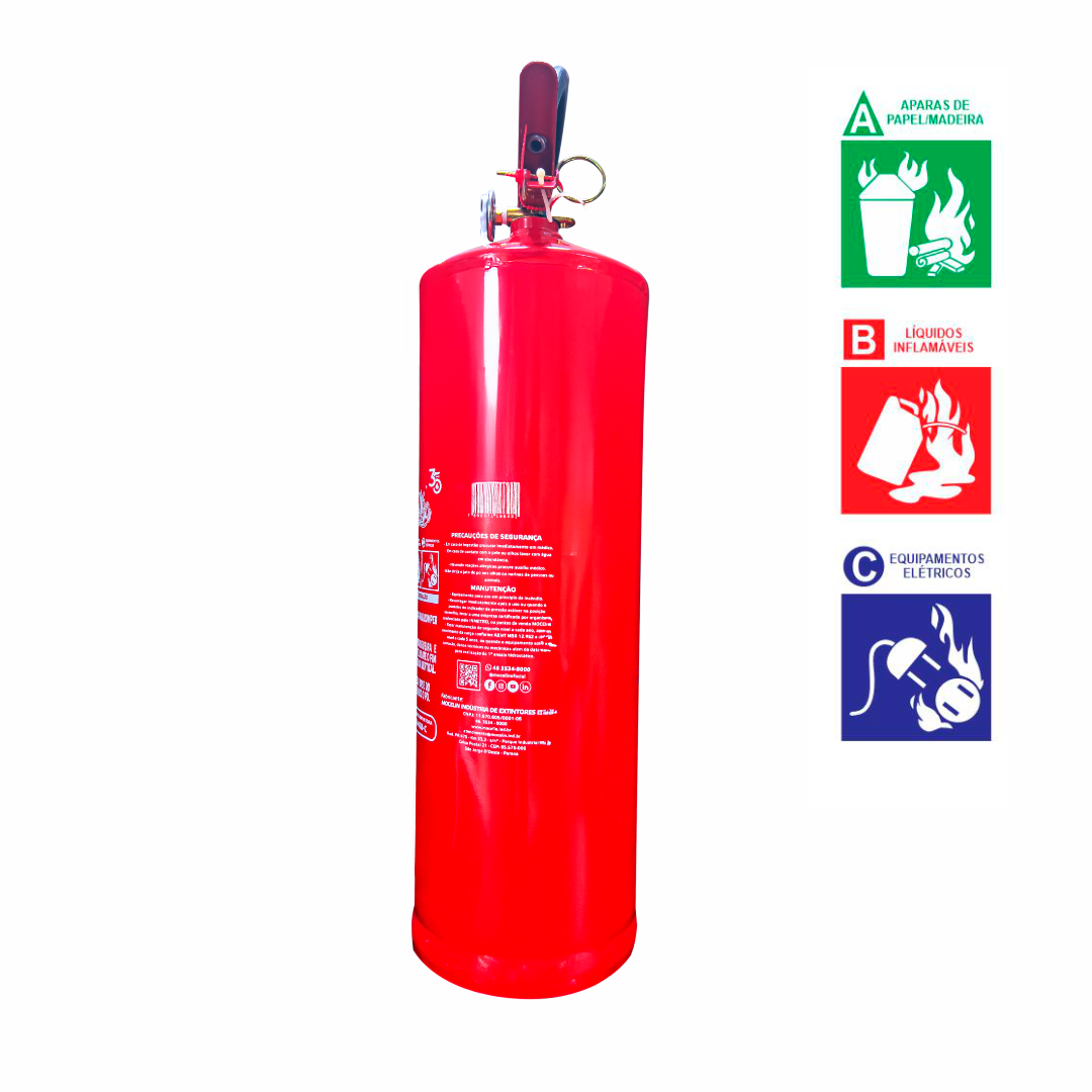 Extintor Industrial PQS ABC 12kg | Certificado INMETRO | Classes A, B e C - Imagem 2