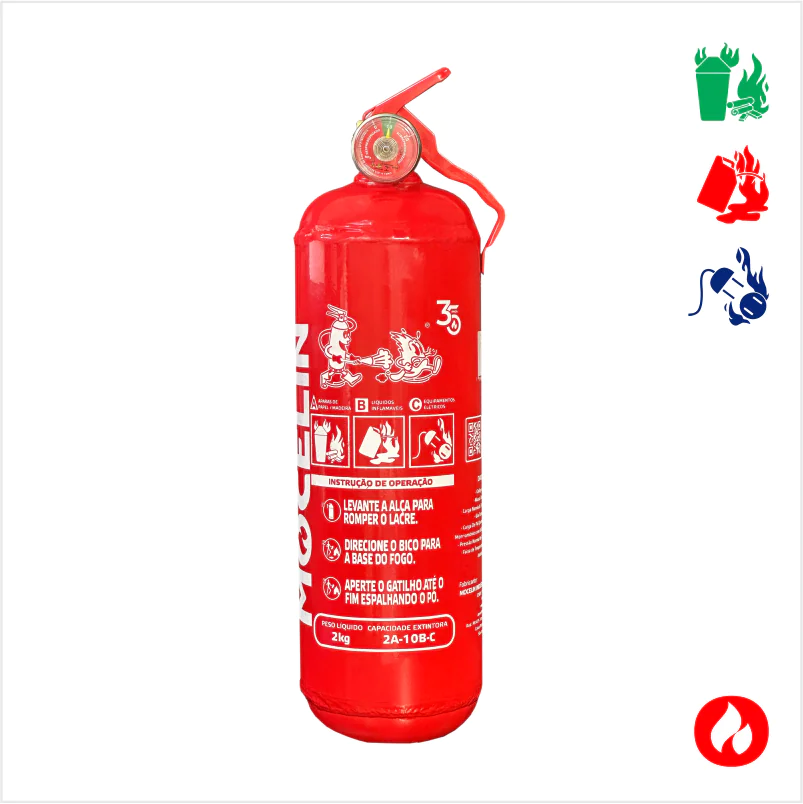 Extintor Veicular PQS ABC 2kg Certificado INMETRO | Classes A B C - Imagem 2